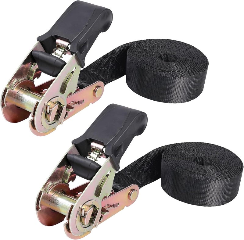 Masterwise Endless Ratchet Strap, Black Ratchet Straps Heavy Duty Tie Down Straps 1 Inch Simple Strap for Motorcycles, Trailer, Kayak, Cargo, Roof Rack (1in x 20ft-2pcs) - Image 1